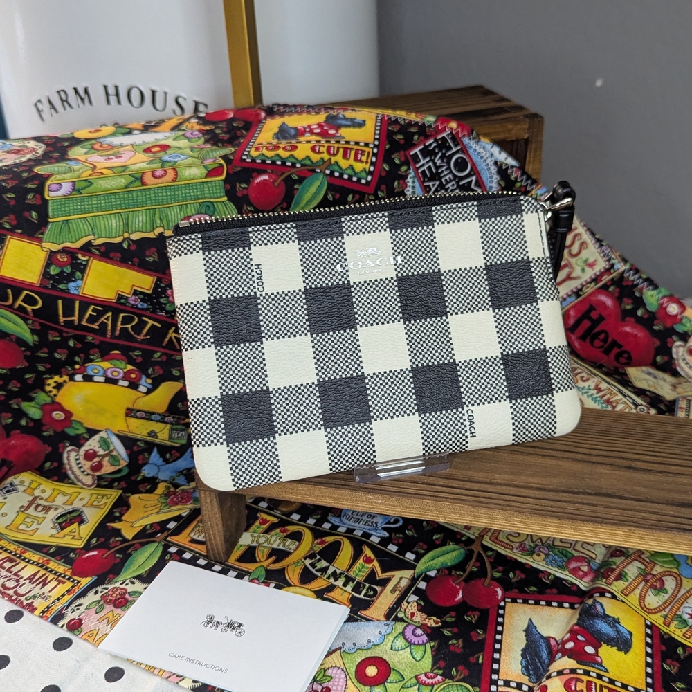 Coach Checkered Wristlet
